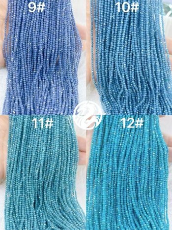 Semi-finished products of 2/4mm ultra-shiny colored crystal zircon faceted small round beads for wholesale, suitable for DIY necklaces and earrings.